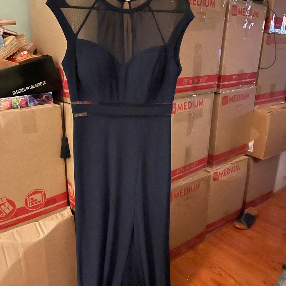 Elegant Navy Blue Evening Dress